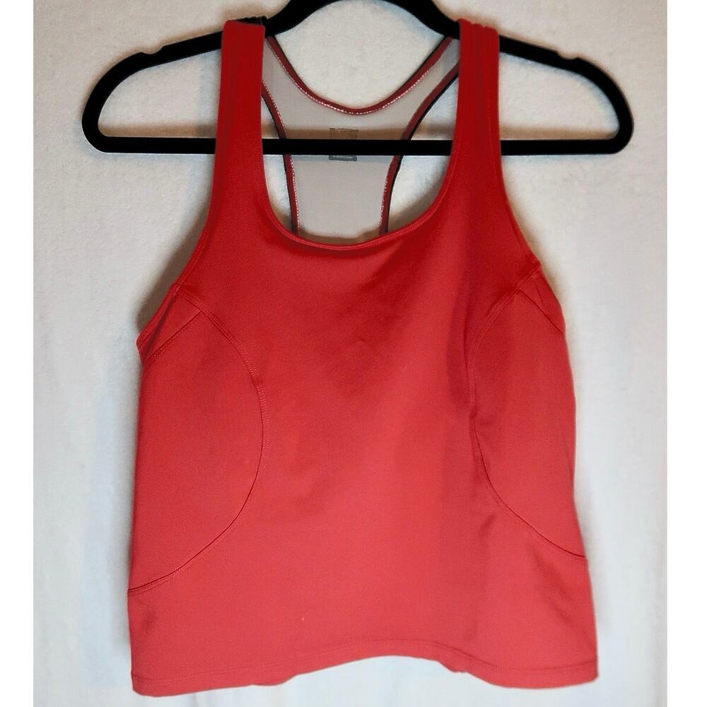 REI Crop Top Sports Bra Size Large Red Razorback with Pocket

